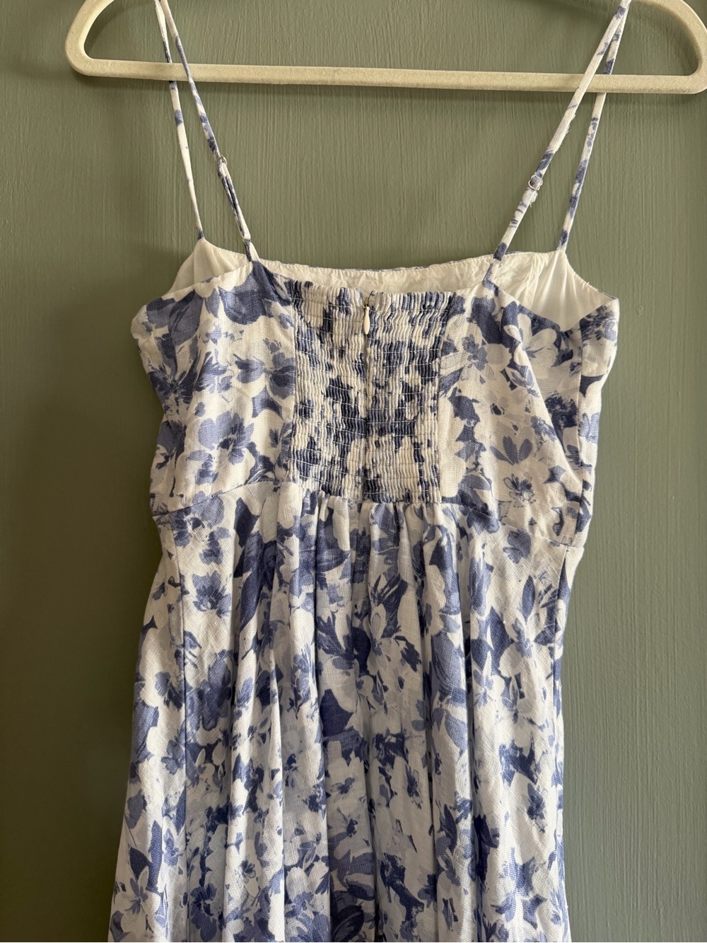 Reformation Blue and White Floral Midi Dress - Picture 3 of 4